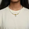 Collar De Oro Cuentas Con Perla