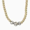 Collar De Oro Cuentas Doble Color