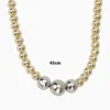 Collar De Oro Cuentas Doble Color
