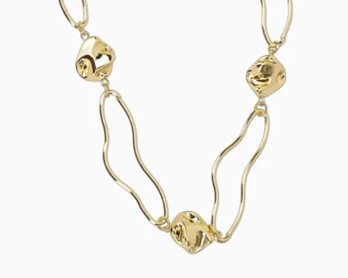 Collar De Oro Orgánico Dorado
