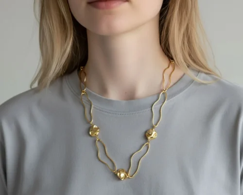Collar De Oro Orgánico Dorado