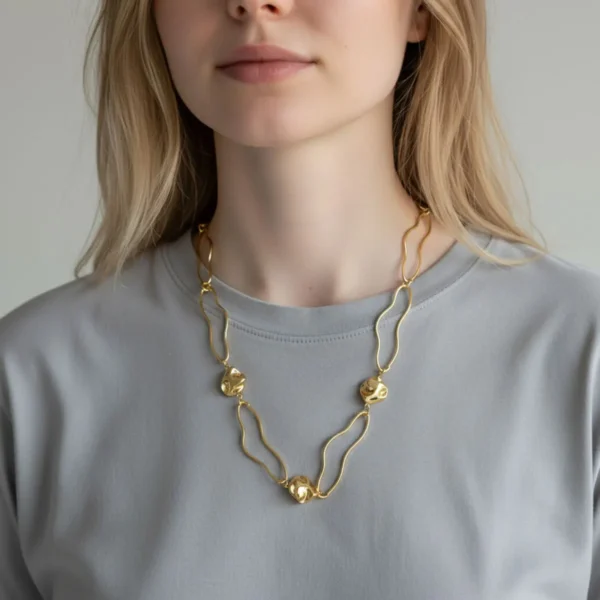 Collar De Oro Orgánico Dorado
