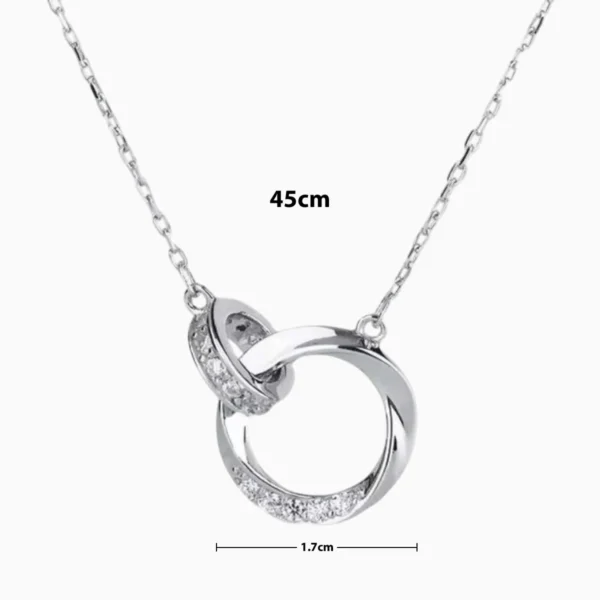 Collar De Plata Circulos Entrelazados