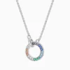 Collar De Plata Circulos Entrelazados Color