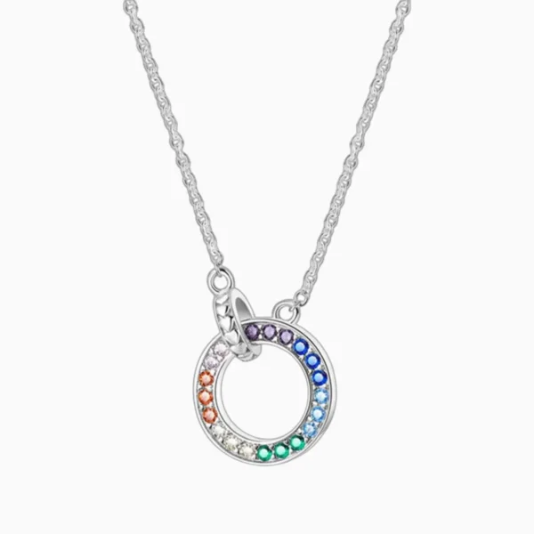 Collar De Plata Circulos Entrelazados Color