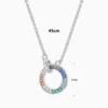 Collar De Plata Circulos Entrelazados Color