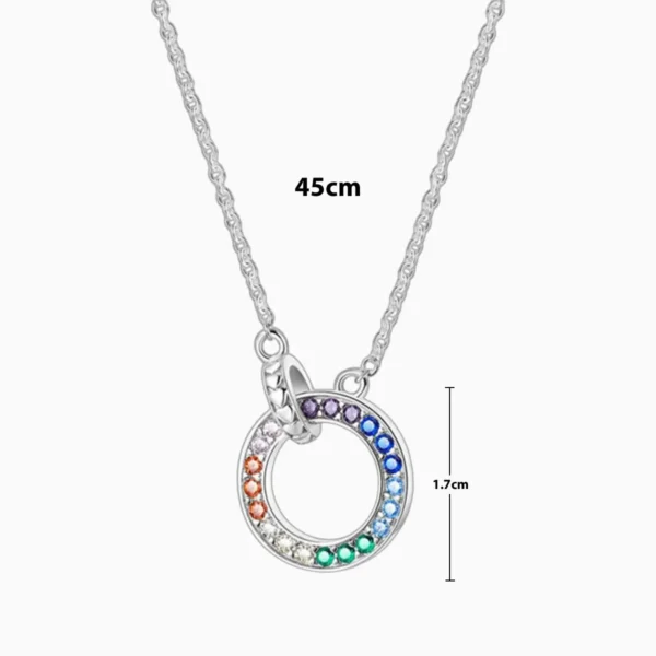 Collar De Plata Circulos Entrelazados Color