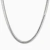 Collar De Plata Cola De Raton Plana