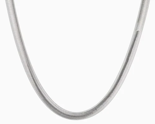 Collar De Plata Cola De Raton Plana
