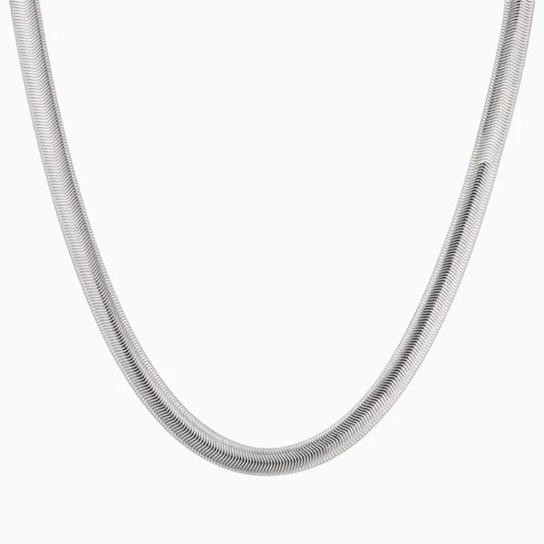 Collar De Plata Cola De Raton Plana