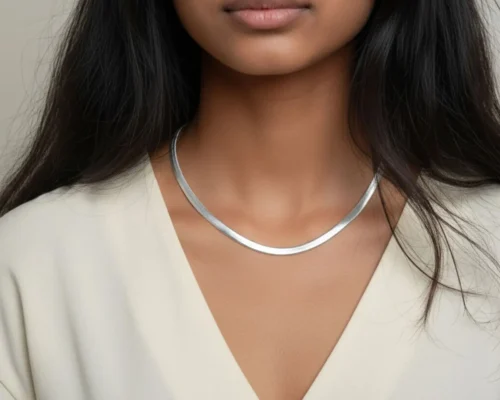 Collar De Plata Cola De Raton Plana