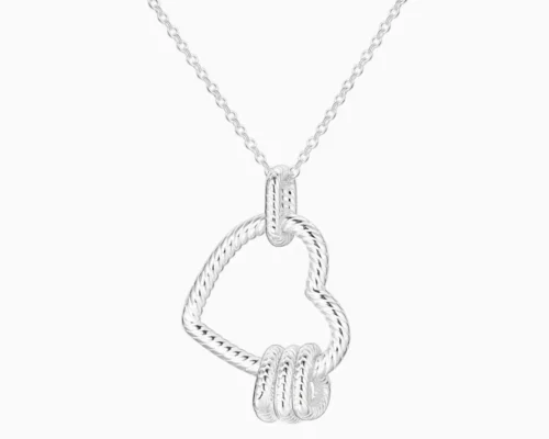 Collar De Plata Corazon Entrelazado