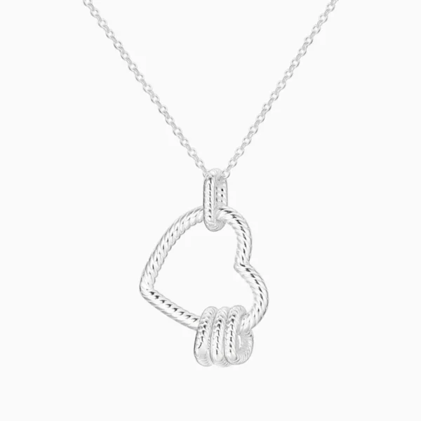 Collar De Plata Corazon Entrelazado
