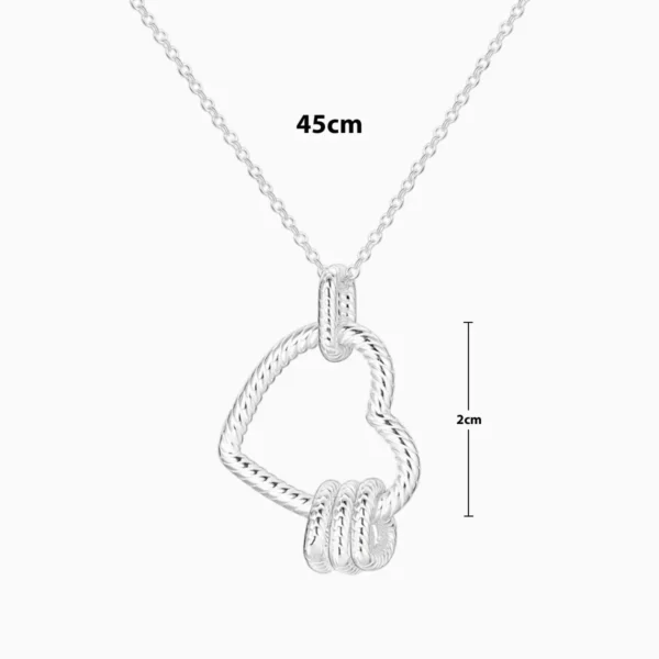 Collar De Plata Corazon Entrelazado
