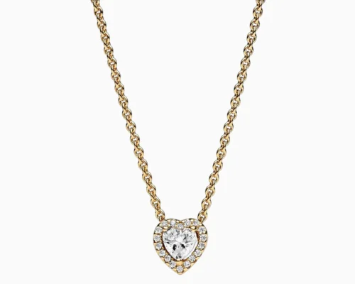 Collar De Plata Corazon Superior Dorado