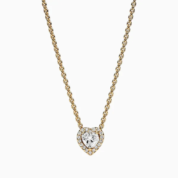 Collar De Plata Corazon Superior Brillante Dorado Collar De Plata Corazon Superior Brillante Dorado