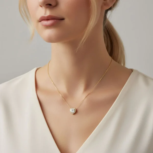 Collar De Plata Corazon Superior Dorado Collar De Plata Corazon Superior Dorado