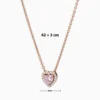 Collar De Plata Corazon Superior Rosa Total