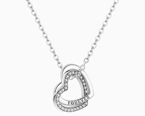 Collar De Plata Corazones Por Siempre
