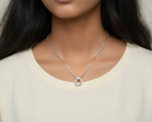 Collar De Plata Corazones Por Siempre