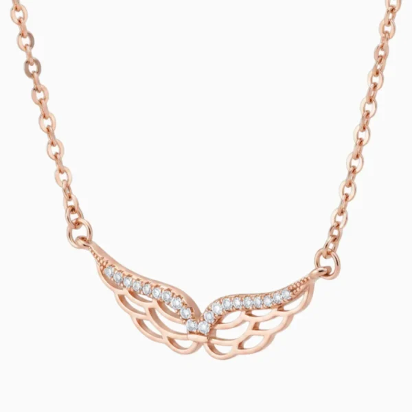 Collar De Plata Dije Alas Rosas Collar De Plata Dije Alas Rosas