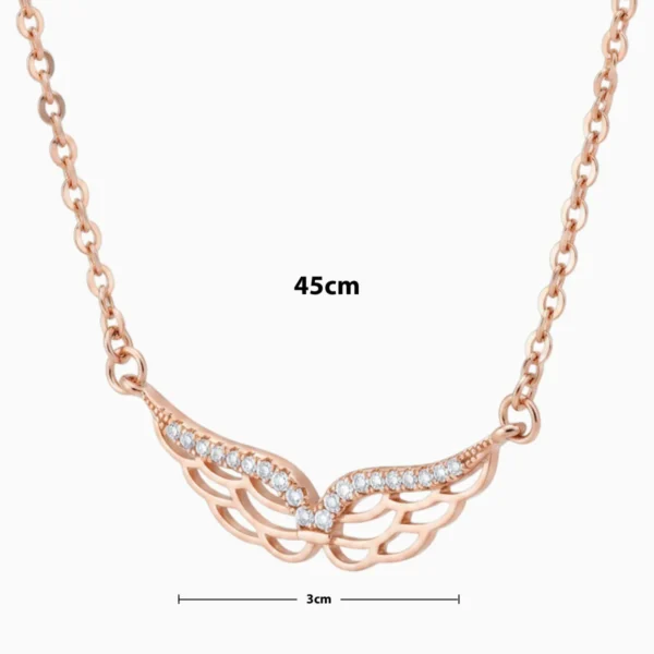 Collar De Plata Dije Alas Rosas Collar De Plata Dije Alas Rosas