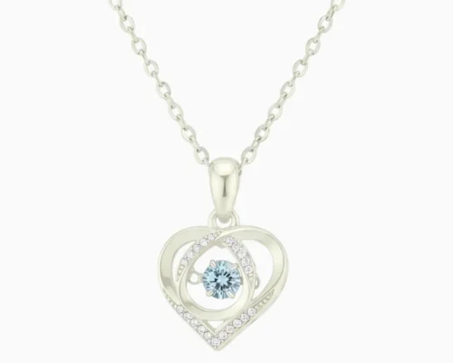 Collar De Plata Dije Corazon Azul