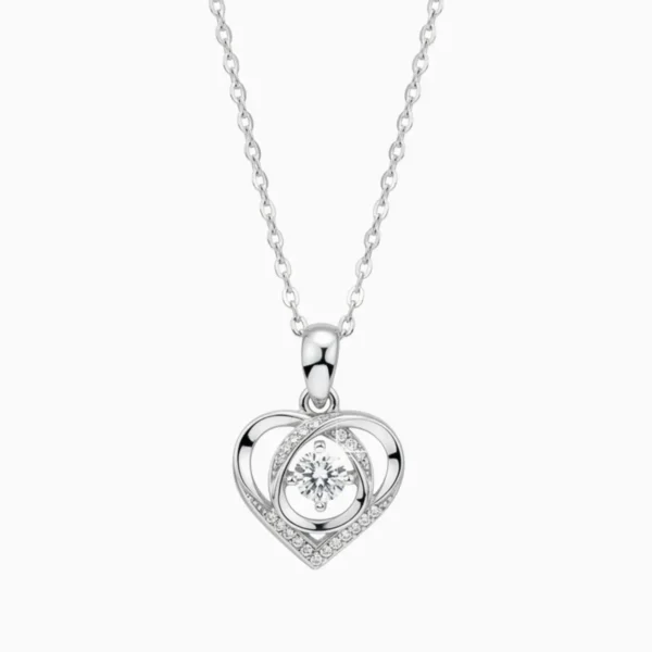 Collar De Plata Dije Corazon Brillante