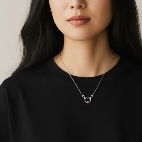 Collar De Plata Dije Corazon Infinito Rojo Collar De Plata Dije Corazon Infinito Rojo