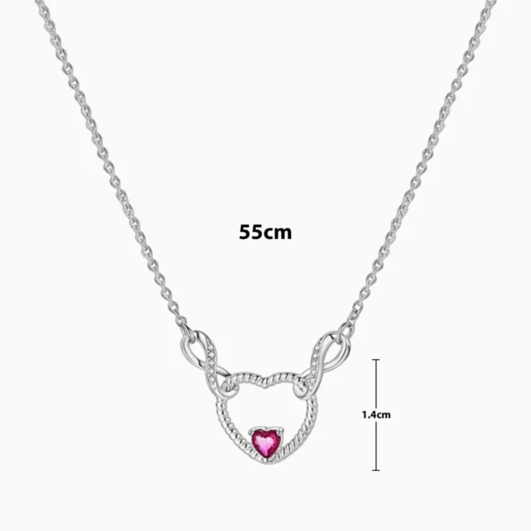Collar De Plata Dije Corazon Infinito Rojo Collar De Plata Dije Corazon Infinito Rojo