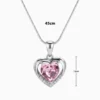 Collar De Plata Dije Corazon Rosa