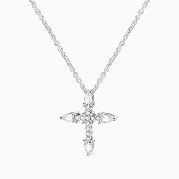 Collar De Plata Dije Cruz Brillante
