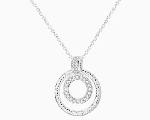 Collar De Plata Dije Doble Circulo
