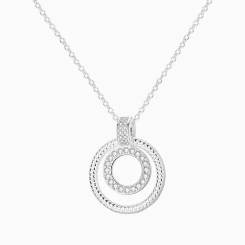 Collar De Plata Dije Doble Circulo