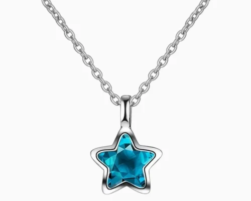 Collar De Plata Dije Estrella Azul