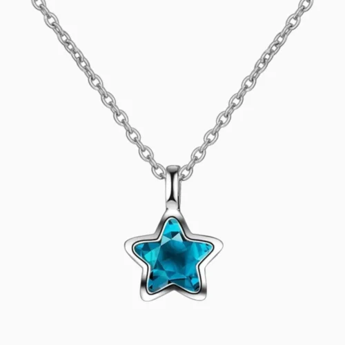Collar De Plata Dije Estrella Azul