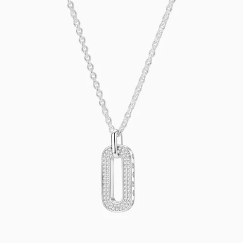 Collar De Plata Dije Fila Doble Pave