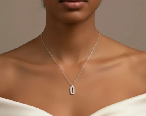 Collar De Plata Dije Fila Doble Pave