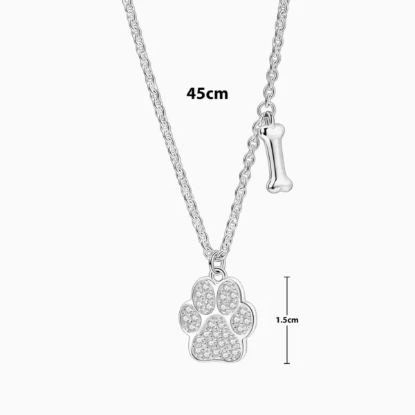 Collar De Plata Dije Huella De Mascota
