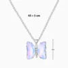 Collar De Plata Dije Mariposa Morada