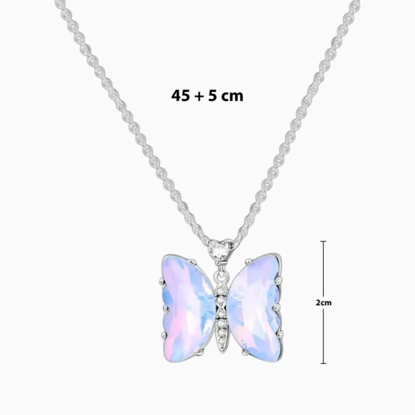 Collar De Plata Dije Mariposa Morada