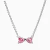 Collar De Plata Dije Moño Rosa