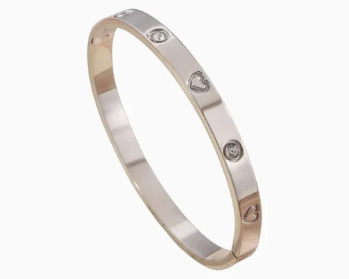 Pulsera De Acero Brazalete Corazon