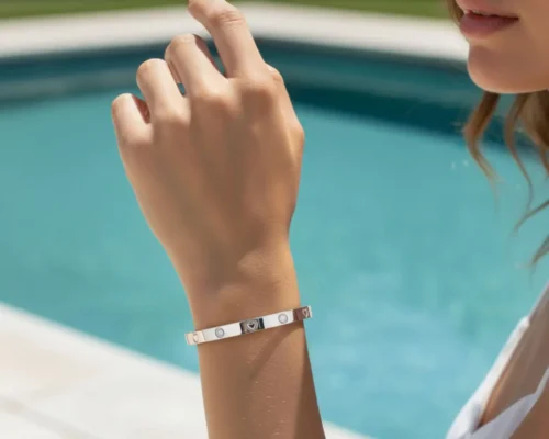 Pulsera De Acero Brazalete Corazon