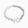 Pulsera De Acero Cadena y Perlas Pulsera De Acero Cadena y Perlas