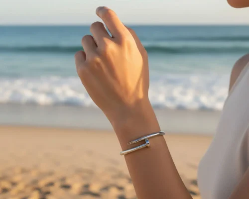Pulsera De Acero Clavo Plateado