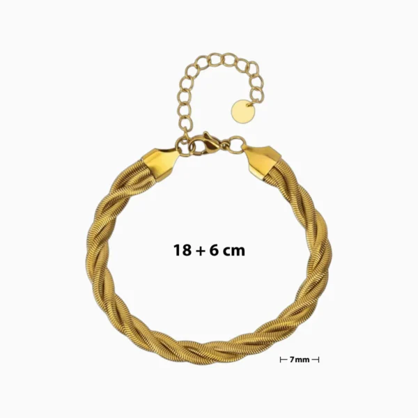 Pulsera De Acero Cola De Raton Dorada