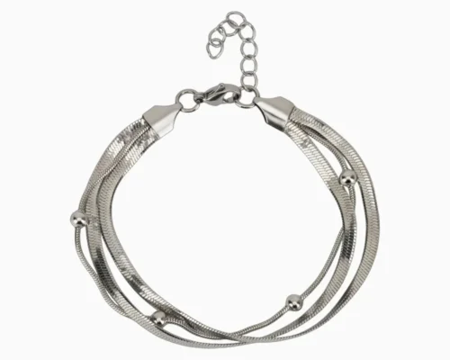 Pulsera De Acero Cola De Raton Esferas