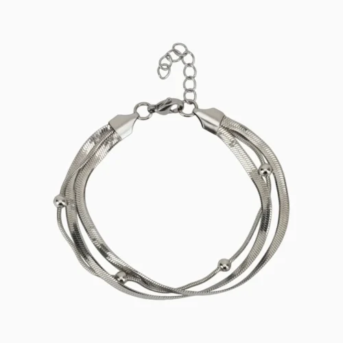 Pulsera De Acero Cola De Raton Esferas