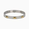 Pulsera De Acero Cuadros Dorados
